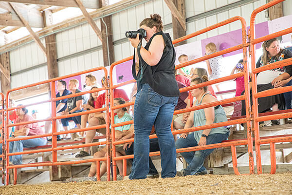 Taylor Maroszek pictures a future in livestock photography. Here she is in action