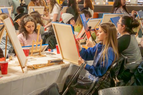 Students painting