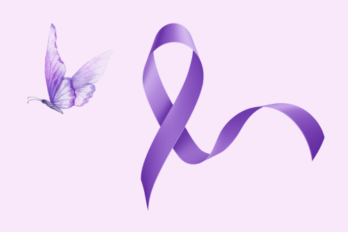 Purple Ribbon and Butterfly