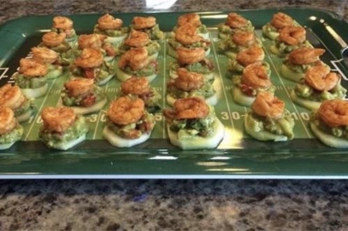 Shrimp Guacamole Appetizer on Tray