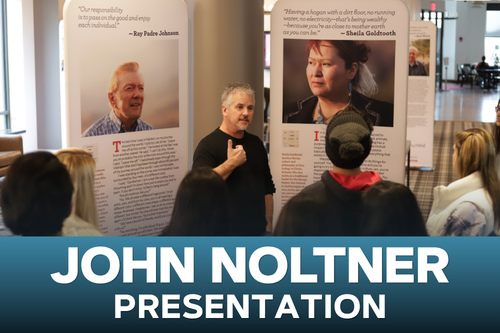 John Noltner presenting to students