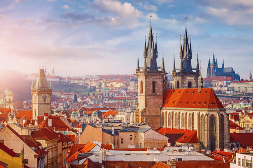 Aerial view of Prague
