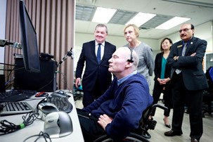 A group of people in a room