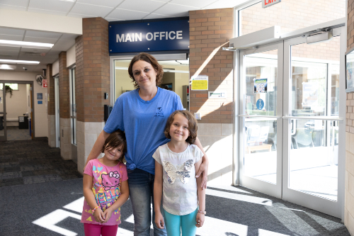 Williams with her two daughters at NWTC Shawano