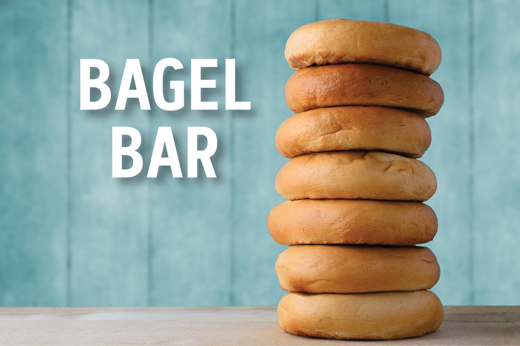 Good mornings start with fresh bagels and coffee.