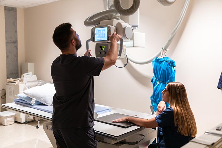 NWTC students practice taking x-rays