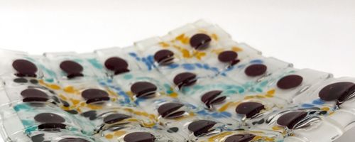 close up a fused glass bowl