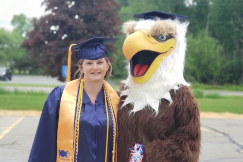 Sturgeon Bay Grad with Eagle mascot