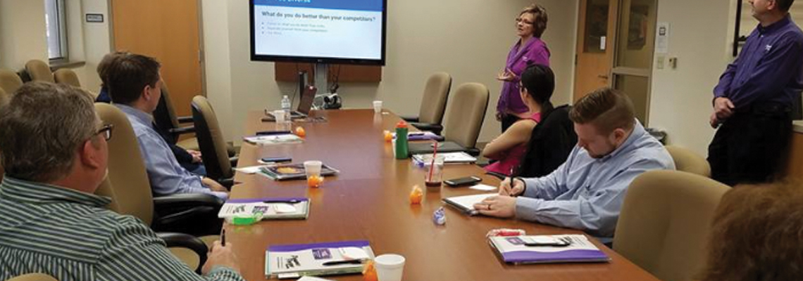 Small business owners at a workshop