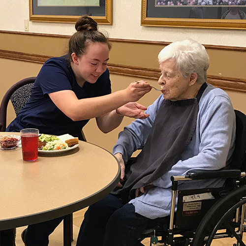 Peshtigo student feeds a real patient