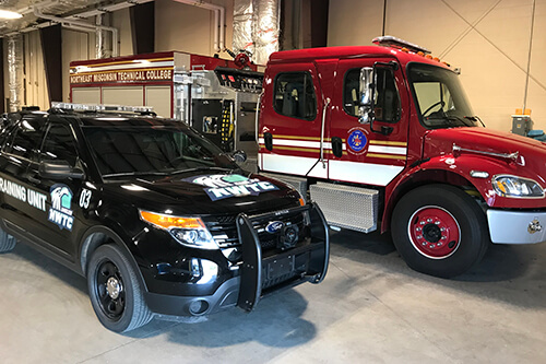 NWTC Fire Truck and NWTC Training Unit Car