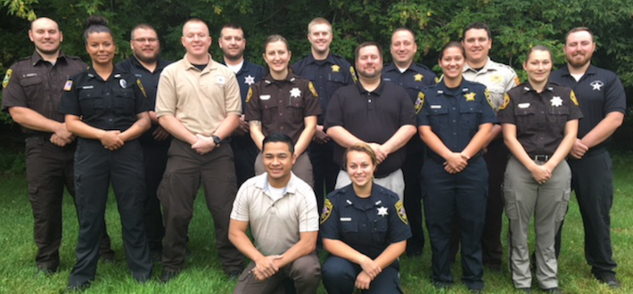 Jail academy students pose together