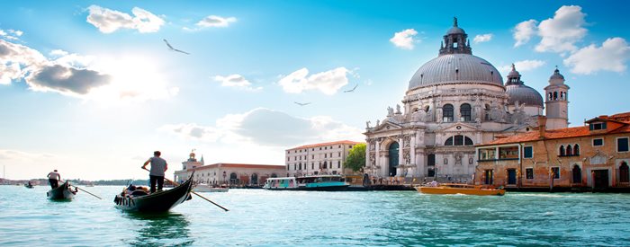 Gondolas on the coast of Italy