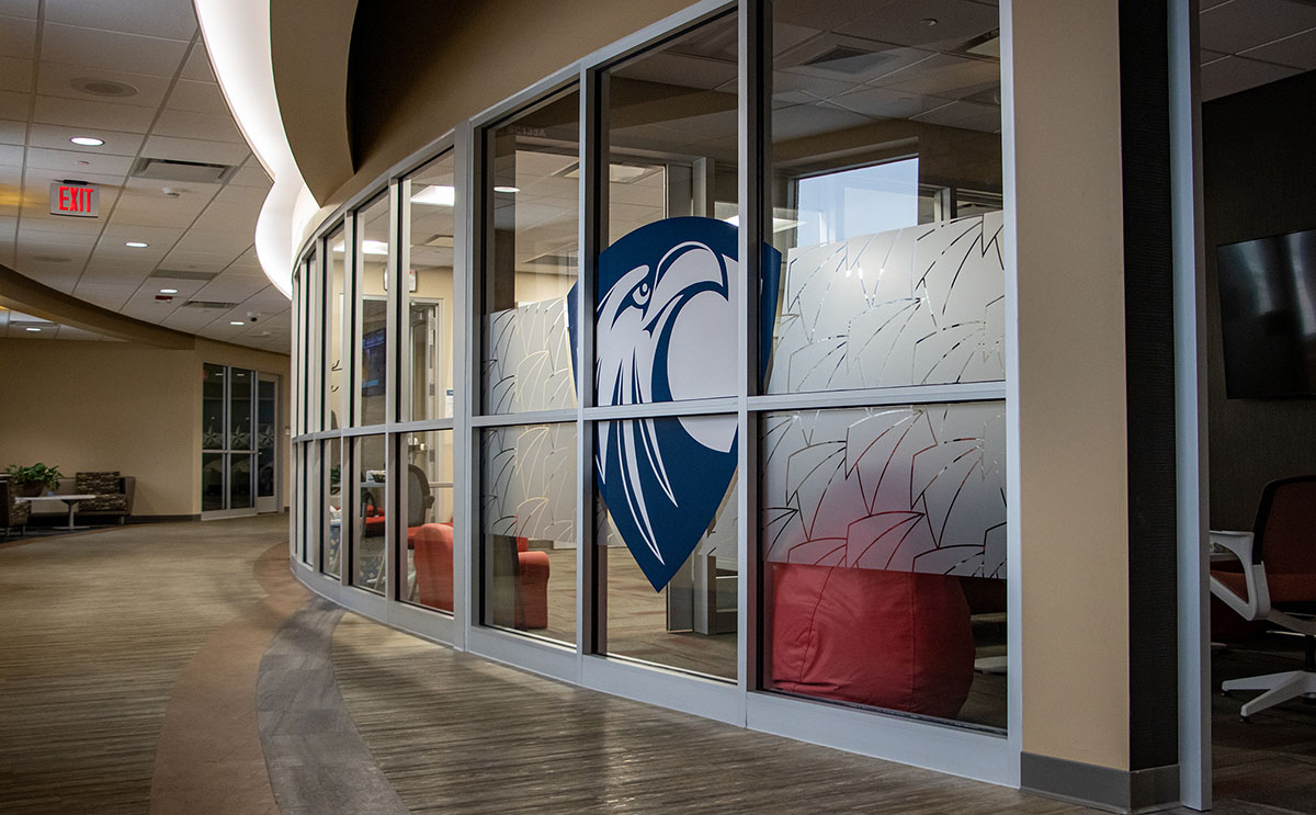 NWTC Eagle logo on windows