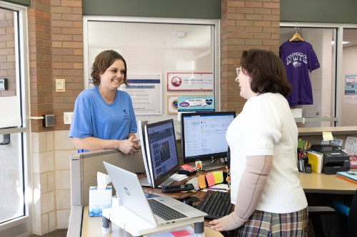 Williams with NWTC Staff member at NWTC Shawano Regional Center