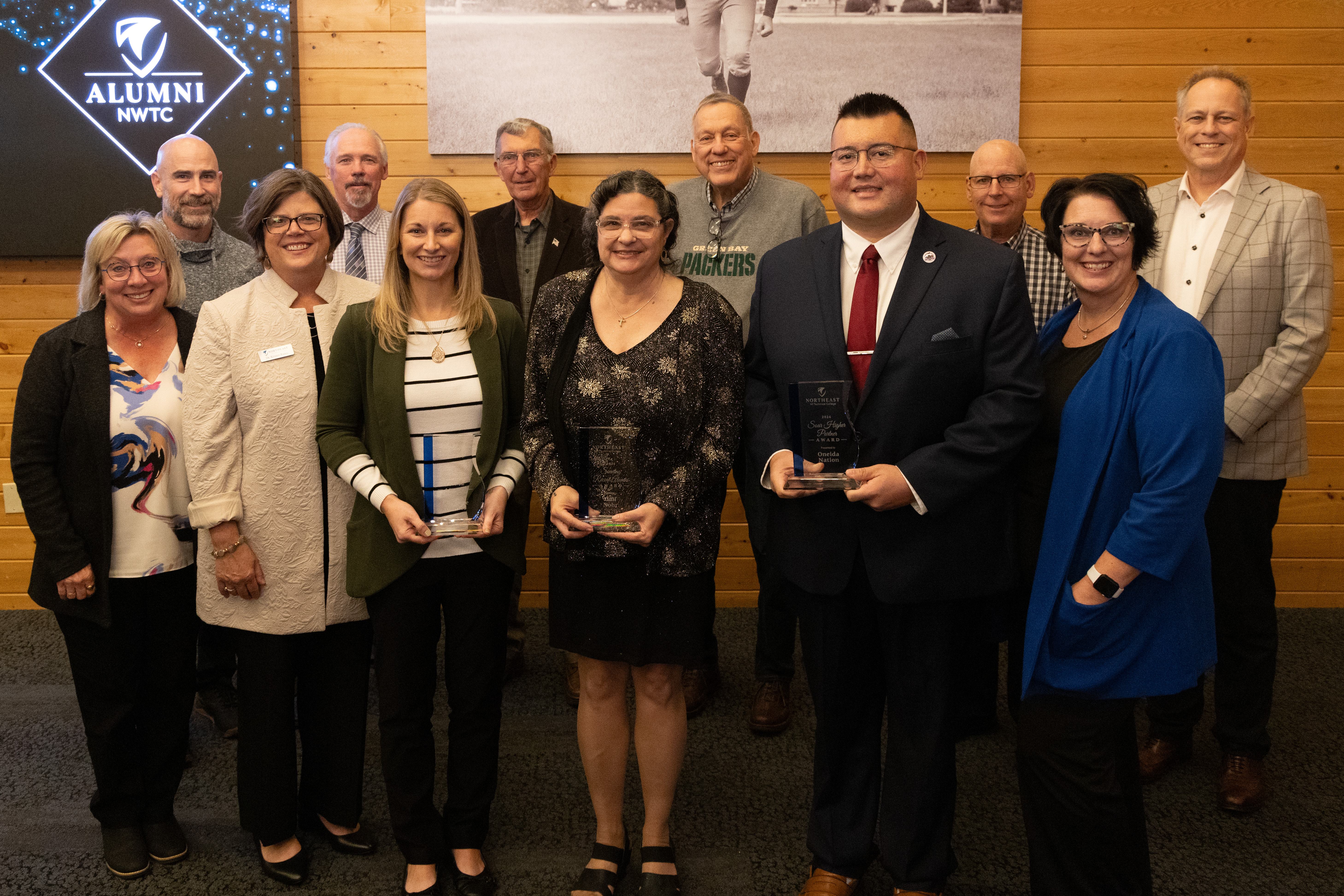 Alumni Award winner with NWTC president, Dr. Kristen Raney