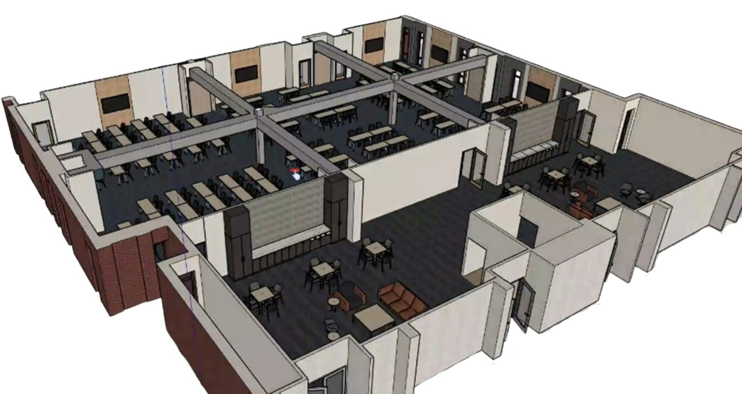 NWTC Conference Center architectural computer generated model of the space.