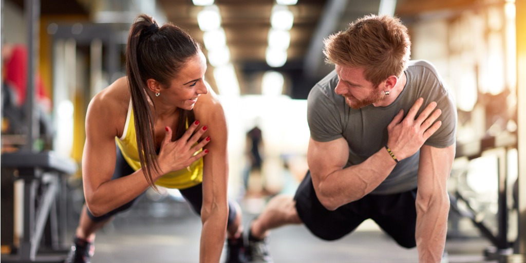 Man and Woman doing pushups