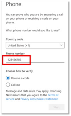 Phone window with number entered without dashes.