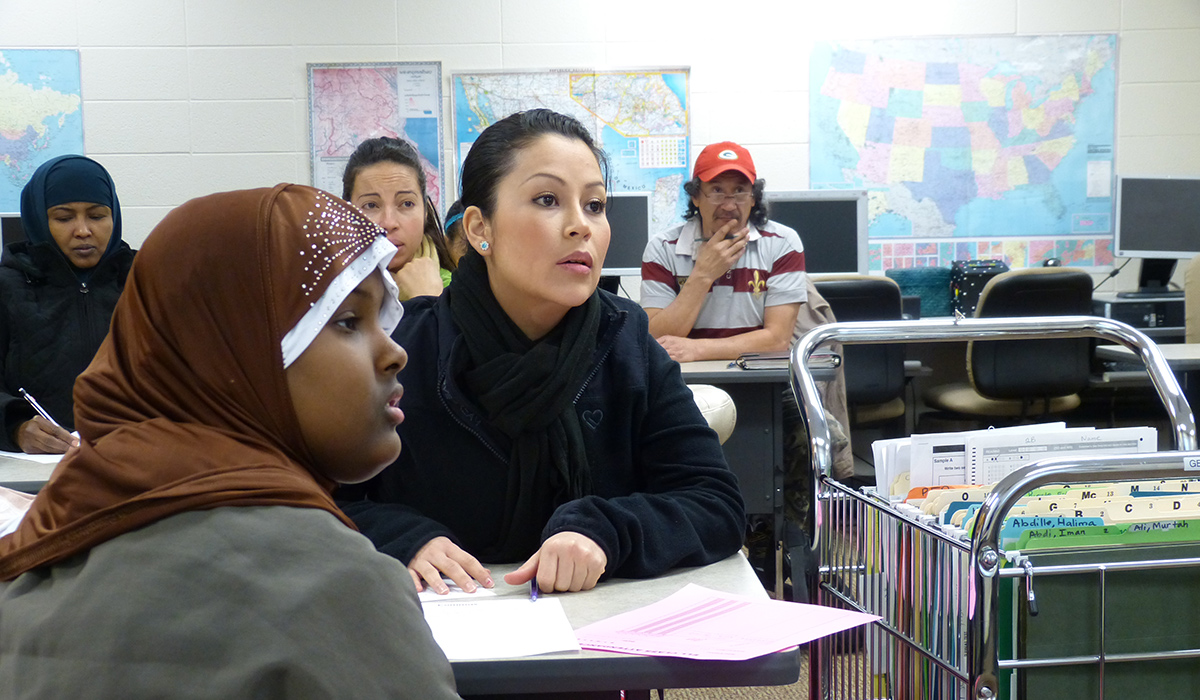 ELL students attend class