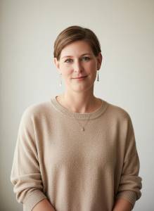 Jennifer Bacon facing camera, smiling