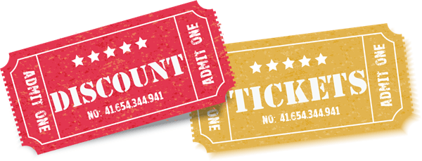 red and yellow discounted tickets
