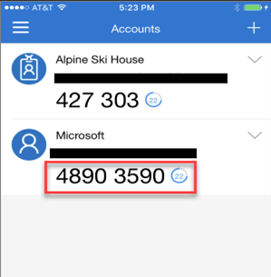 Microsoft Authenticator app with passcode