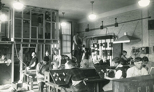 Job training at the vocational school during the Depression