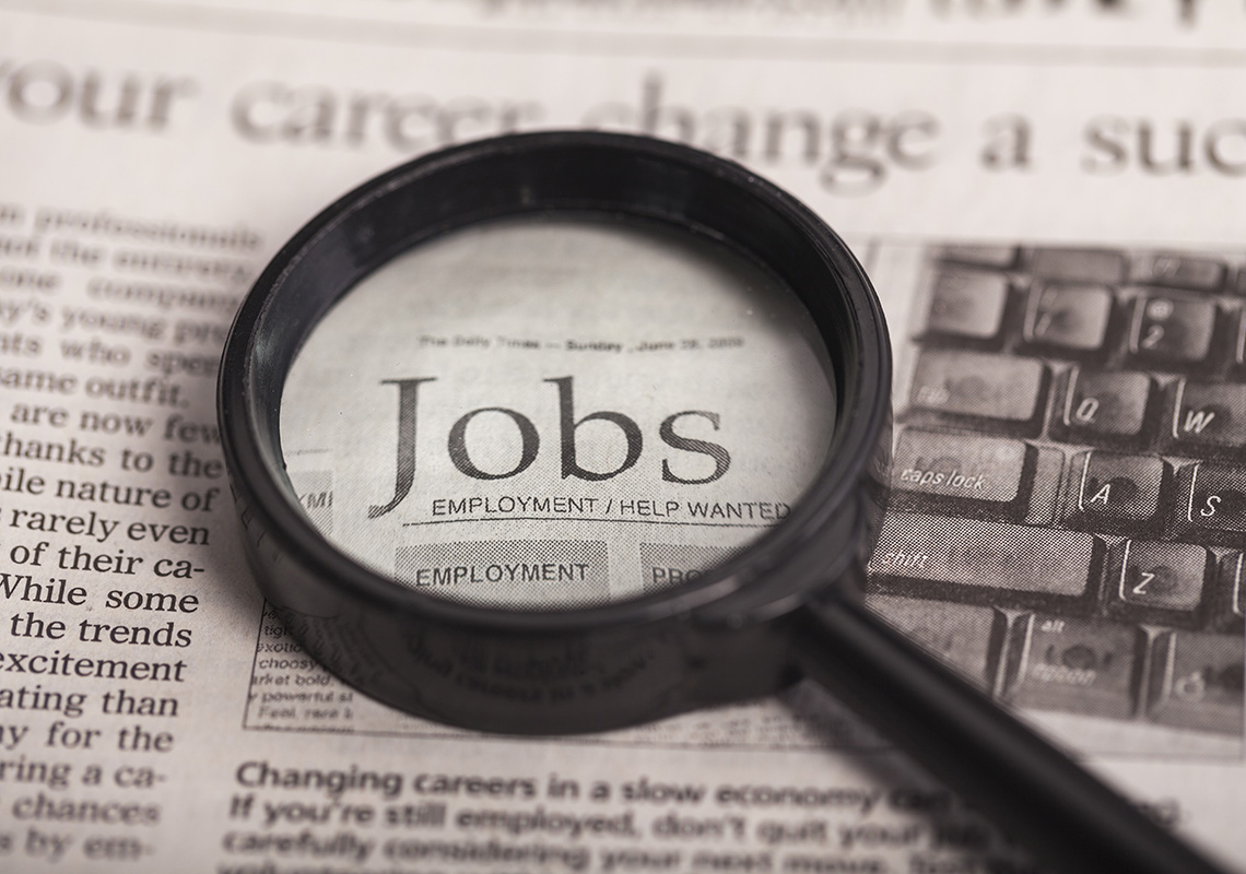 Job ads in a newspaper