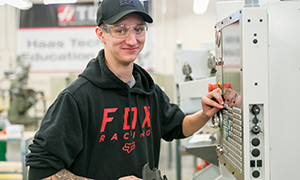 A cnc machine student